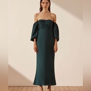 Shona Joy Luxe Ruched Bodice Long Sleeve Dress